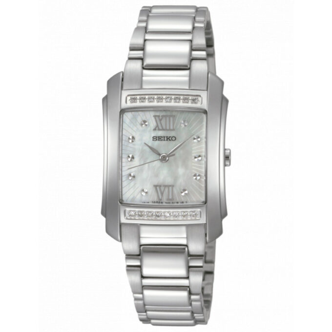 Reloj Seiko SRZ365P1 de mujer con caja y brazalete de acero con 16 diamantes