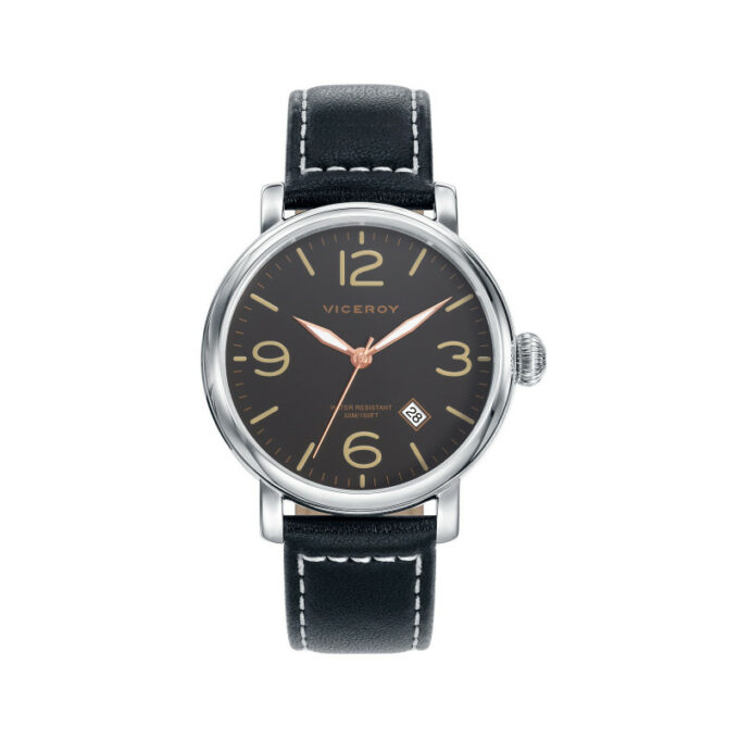 Reloj Viceroy 471049-55 de hombre en acero con correa de piel negra