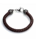 Pulsera Viceroy hombrre de piel trenzada marrón y acero