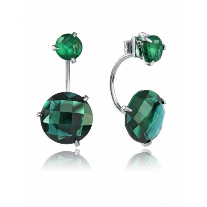 Pendientes Viceroy mujer de plata con dos piedras color verde