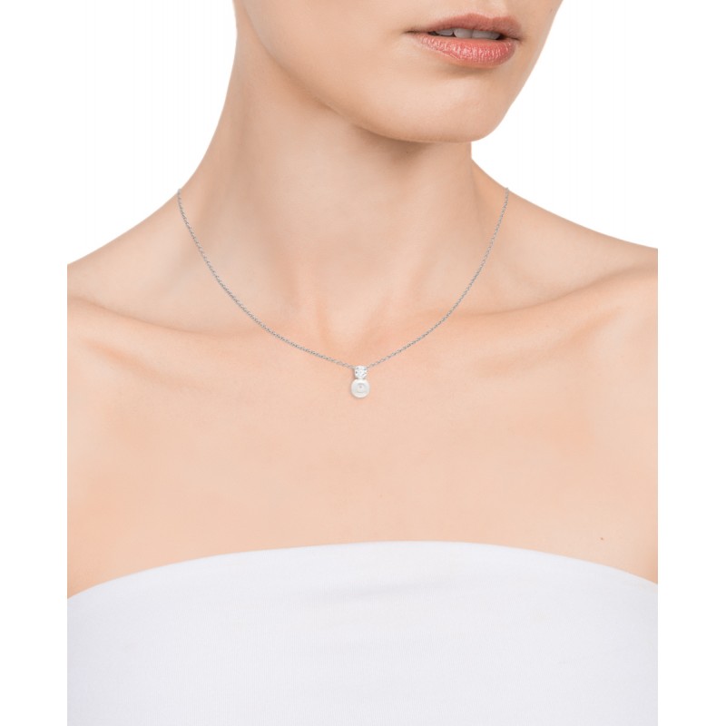 Collar Viceroy 21017C000-60 de mujer en plata con colgante de circonita y perla