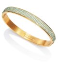 Brazalete Viceroy mujer de acero dorado con circonitas verdes
