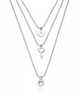 Collar triple Viceroy mujer de acero con motivos corazones