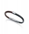 Pulsera Viceroy hombre de acero y piel marrón y negra.
