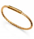 Pulsera Viceroy mujer de acero y piel trenzada dorados