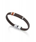 Pulsera Viceroy 6453P01011 de hombre en acero y piel trenzada marrón