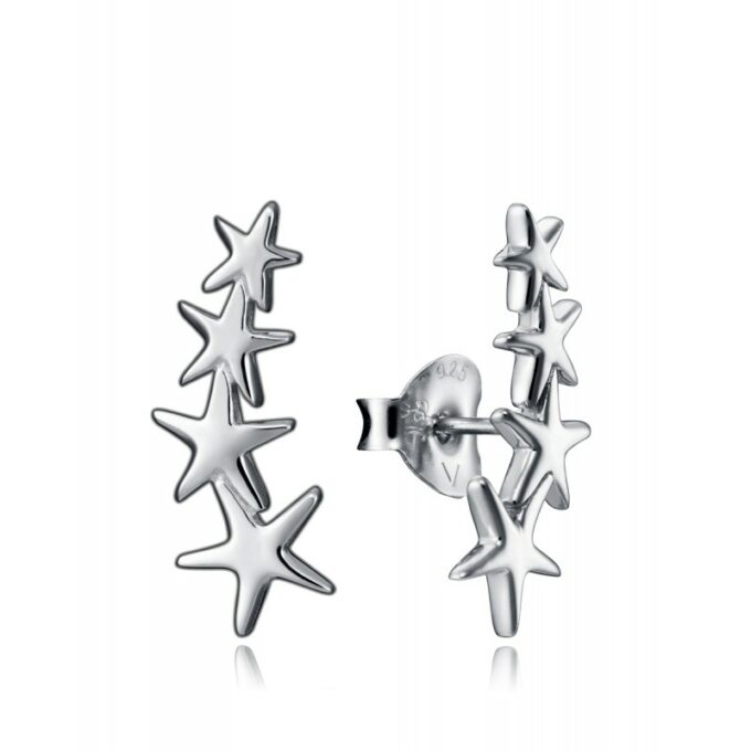 Pendientes Viceroy 5065E000-08 mujer de plata tipo trepadores con 4 estrellas