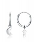 Pendientes Viceroy 5064E000-08 de mujer en plata tipo aros con luna y estrella