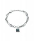 Pulsera Viceroy 75148P01000 de mujer en acero con charm cuadrado piedra verde