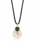 Collar Viceroy mujer de acero con colgante doble disco de resina blanca y negra