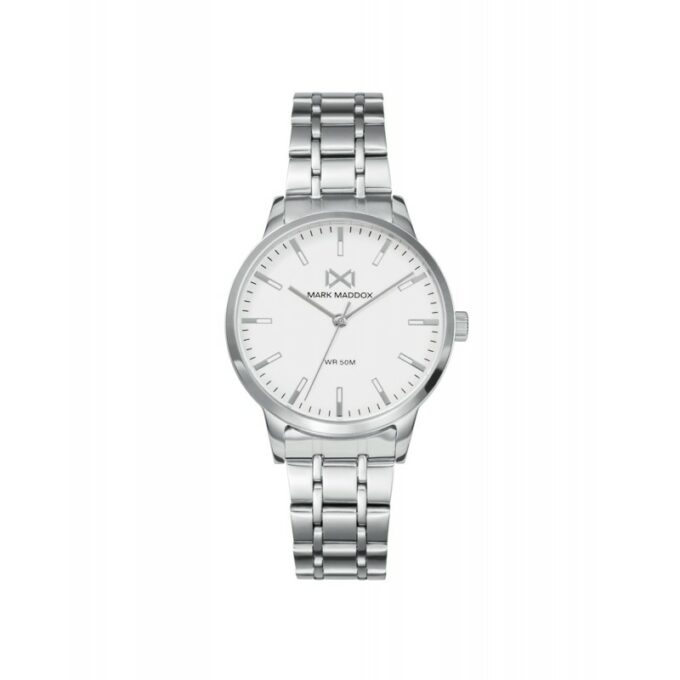 Reloj Mark Maddox MM7136-07 de mujer con caja y brazalete de acero y esfera blanca