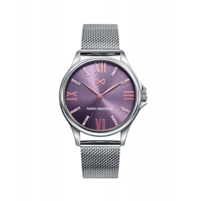 Reloj Mark Maddox MM7146-73 de mujer en acero con malla milanesa y esfera morada