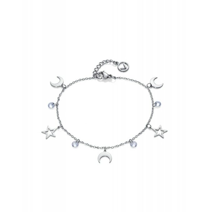 Pulsera Viceroy 75199P01010 de mujer en acero con estrellas y lunas.