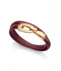 Pulsera Viceroy mujer de acero y con doble vuelta de piel burdeos