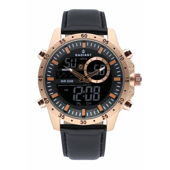 RELOJ DE HOMBRE RADIAN DENNIS DIGITAL CON CORREA PIEL NEGRA