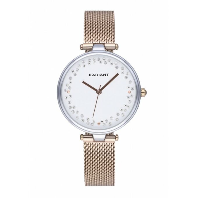 RELOJ DE MUJER RADIANT THE CIRCLE MALLA MILANESA ROSADA