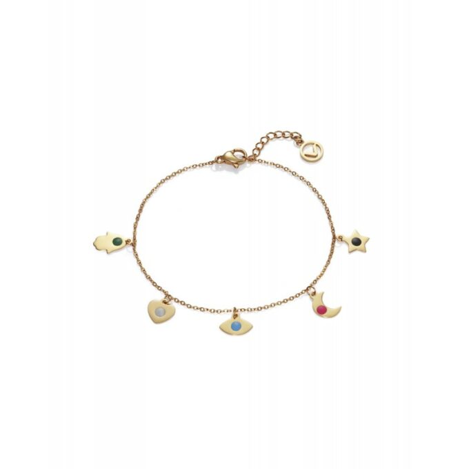 Pulsera Viceroy mujer de acero dorado con charms motivos de la suerte