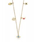 Collar Viceroy mujer de acero dorado con charms motivos de la suerte