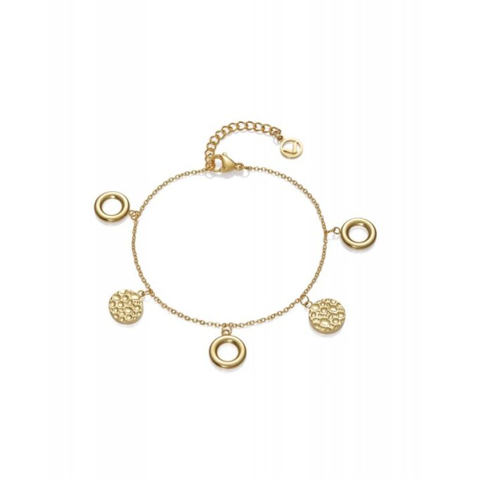 Pulsera Viceroy Air en IP dorado con motivos estampados y anillas colgantes