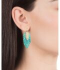 Pendientes Viceroy mujer en acero dorado forma de dos hojas