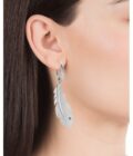 Pendientes Viceroy mujer en acero, tipo aro con pluma resina