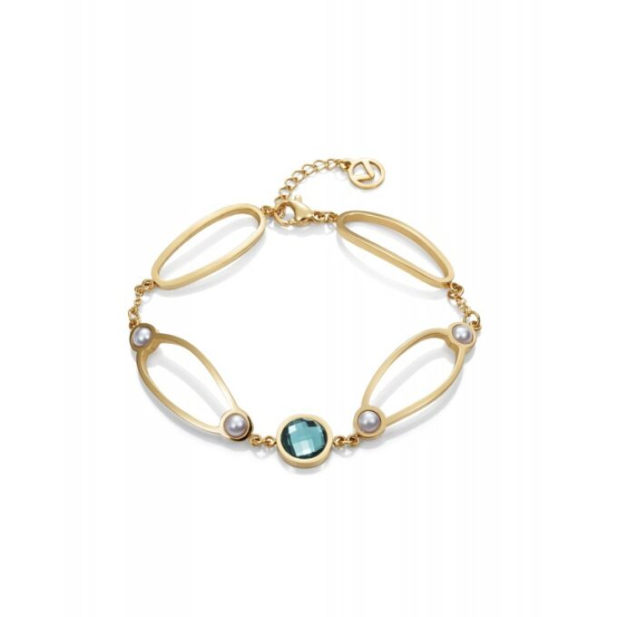 Pulsera Viceroy mujer en acero dorado con cristal verde