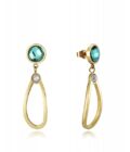 Pendientes Viceroy mujer en acero dorado con cristal verde y perla