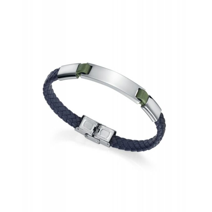 Pulsera Viceroy hombre de acero y piel azul