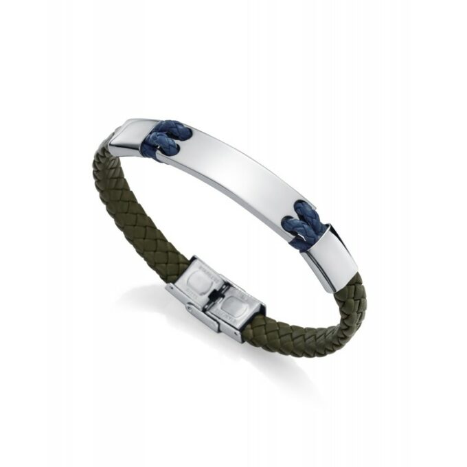 Pulsera Viceroy hombre de acero y piel verde