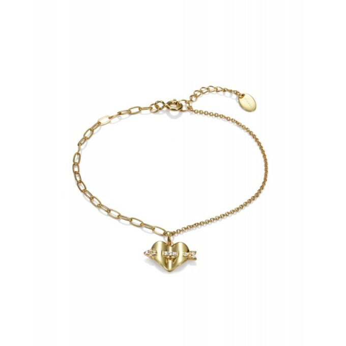 Pulsera Viceroy mujer plata chapada oro con motivo corazón