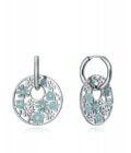 Pendientes Viceroy mujer de plata tipo aro con disco esmaltado colgando