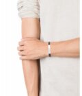 Pulsera Viceroy hombre de acero y piel trenzada verde