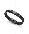 Pulsera Viceroy hombre de acero y piel estampada en negro y azul