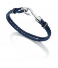 Pulsera Viceroy hombre de acero y piel trenzada marrón