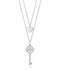 Collar doble Viceroy mujer acero con motivo corazón y llave