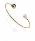 Brazalete Viceroy mujer de rodio con cristal negro y perla
