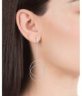 Pendientes Viceroy mujer en acero dorado con aros colgando de cadenas
