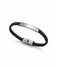 Pulsera Viceroy hombre de acero con cordón negro y rojo