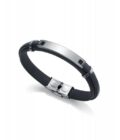 Pulsera Viceroy hombre de piel doble lisa azul con placa acero