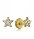 Pendientes Viceroy bebé plata chapada oro de estrellas con circonitas