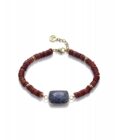 Pulsera Viceroy Chic dorada con piedras en negro, azul y beige.