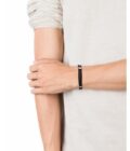 Pulsera Viceroy hombre de acero y piel trenzada negra
