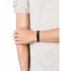 Pulsera Viceroy hombre de acero con tres tiras de piel negra