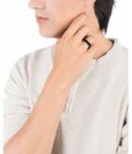 Anillo Viceroy hombre de acero bicolor con banda central negra