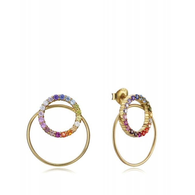 Pendientes Viceroy mujer tipo aros con circonitas multicolor