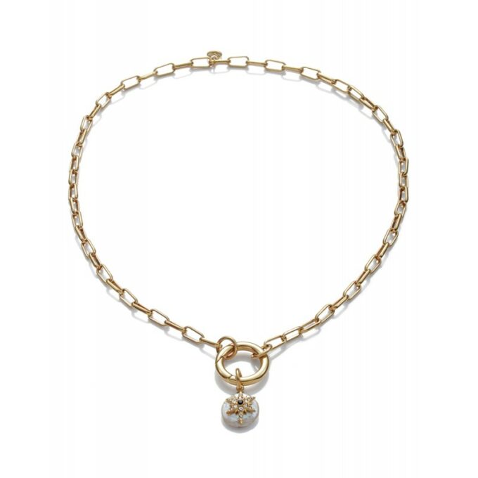 Collar Viceroy mujer de acero dorado con colgante perla con estrella