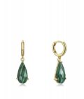 Pendientes Viceroy mujer de plata dorada con piedra verde de malaquita