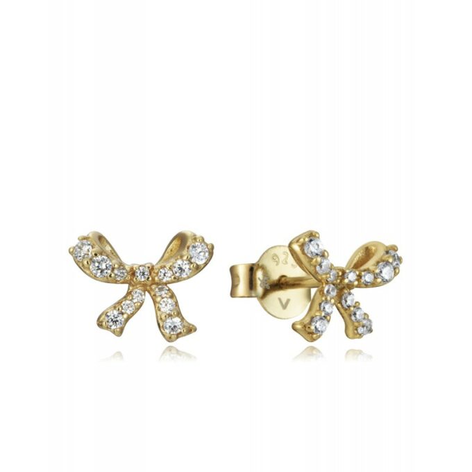 Pendientes Viceroy mujer de plata dorada con motivos lazos