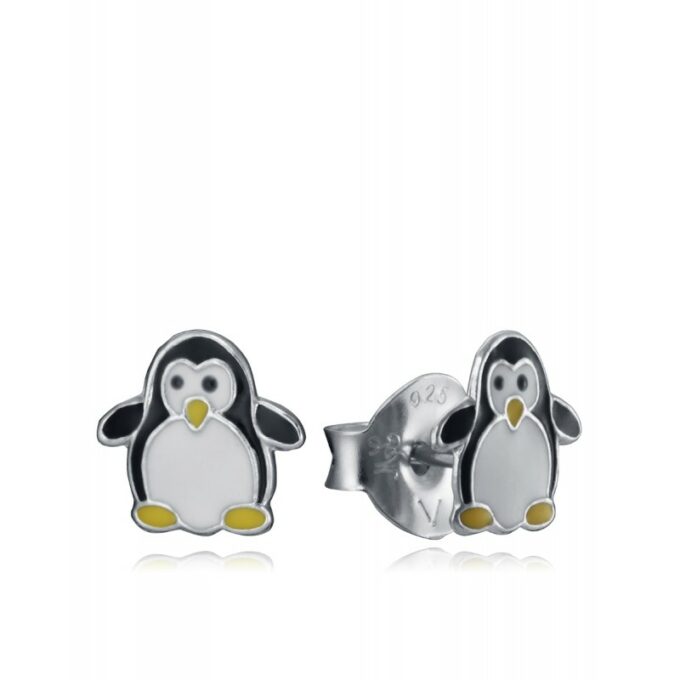 Pendientes Viceroy niña de plata con motivo pingüinos