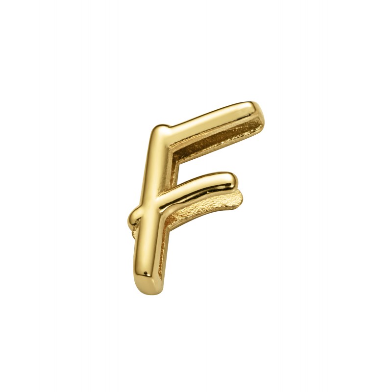 Motivo Viceroy 1359M01012F de mujer en acero dorado letra F para pulsera personalizable